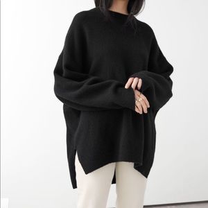 & Other Stories Oversized Wool Blend Sweater Black